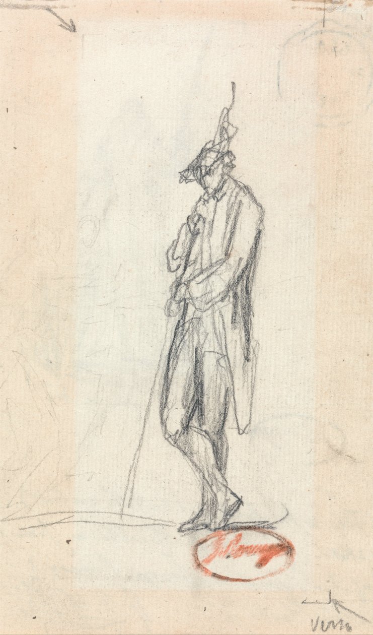 Eine stehende männliche Figur von George Romney
