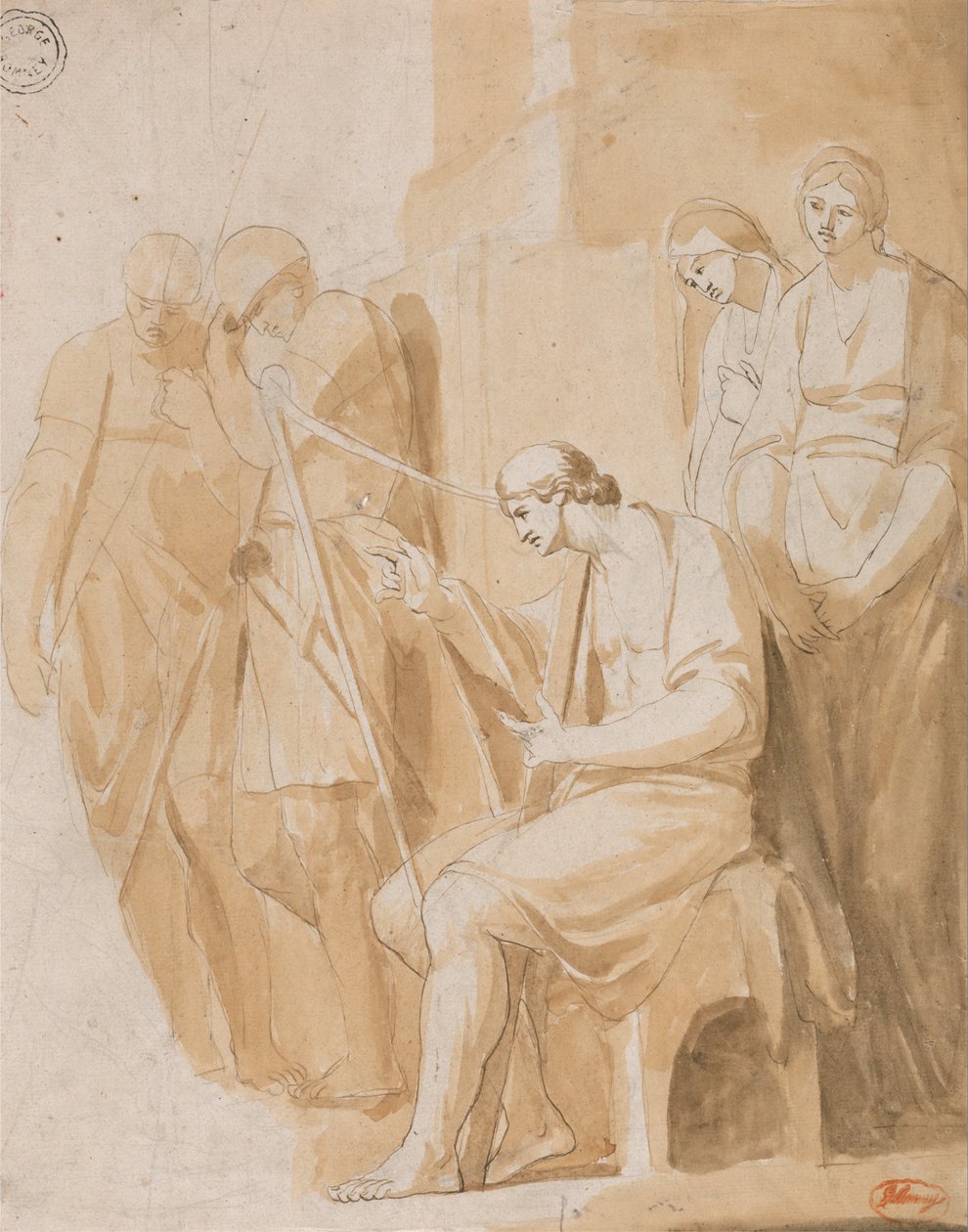 David spielt die Harfe von George Romney