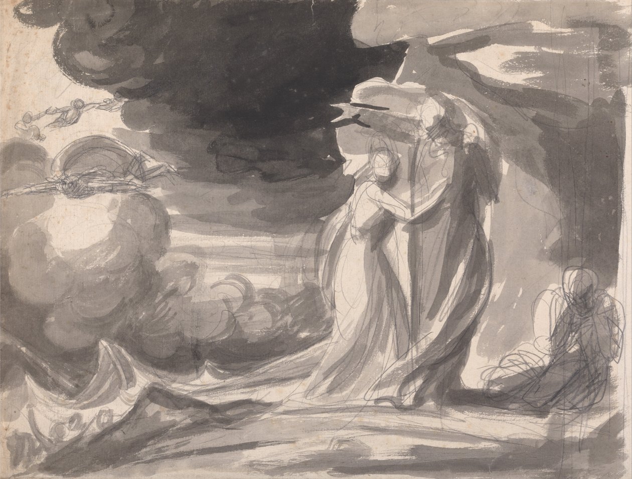 Miranda, Prospero und Caliban: Der Sturm von George Romney