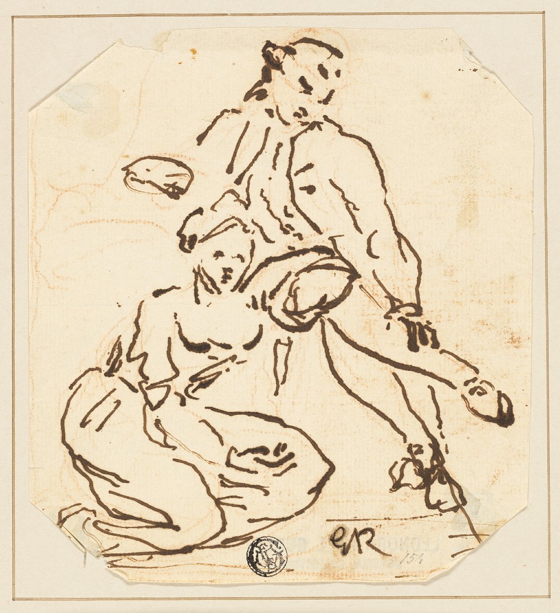 Sitzender Mann und Frau von George Romney