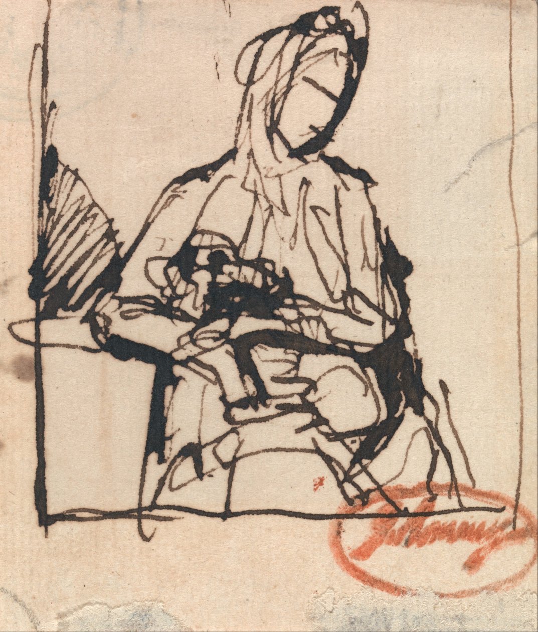 Sitzende Frau: Möglicherweise Mrs. Harris von George Romney