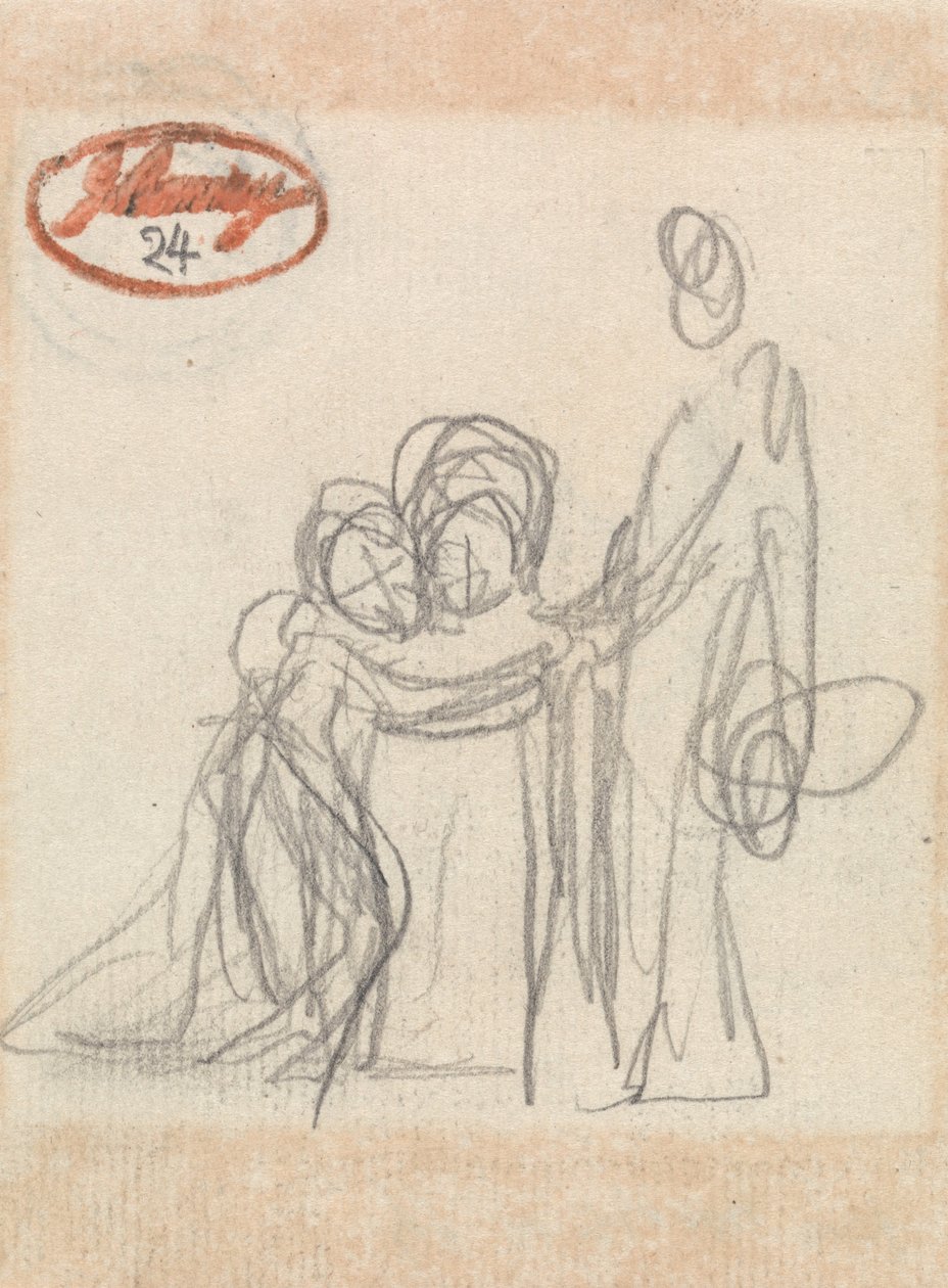 Stehende Figur mit zwei Kindern von George Romney