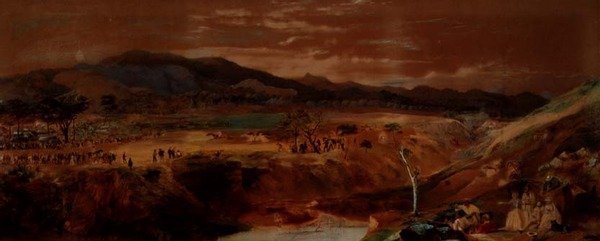 Viktorianisches Pferderennen in der Nähe von Sunbury von George Rowe