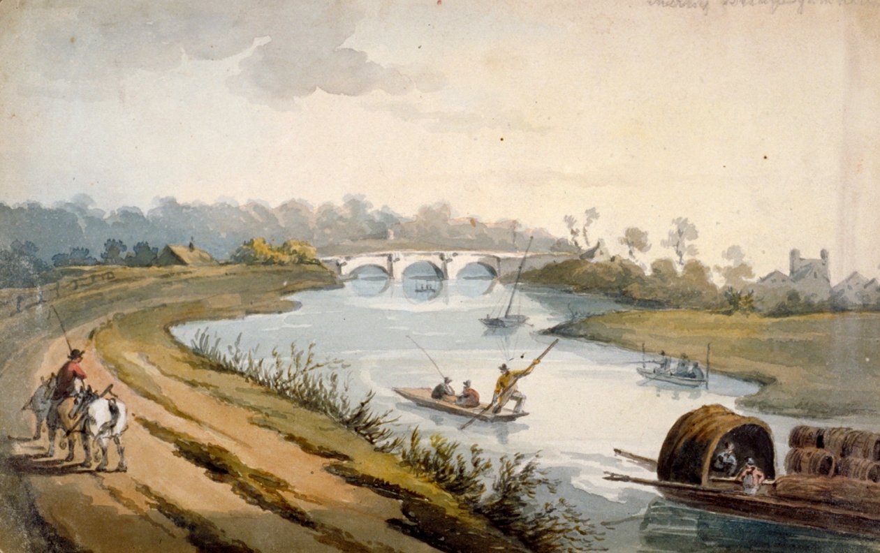Themse bei Chertsey, Surrey, ca. 1820 von George Shepheard