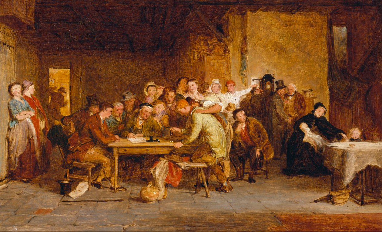 Skizze für "Die Verlosung", 1868 von George Smith