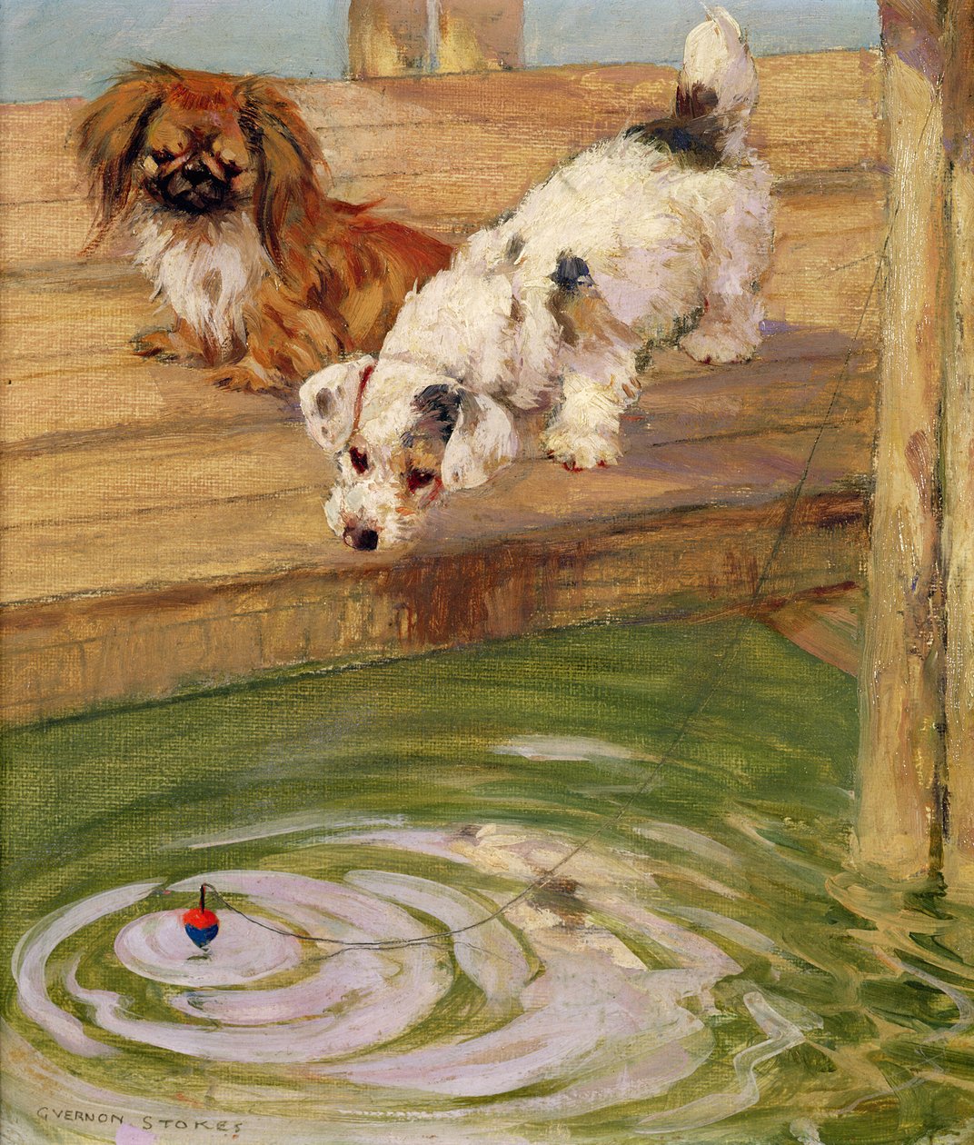 Ein Pekinese und ein Terrier von George Vernon Stokes