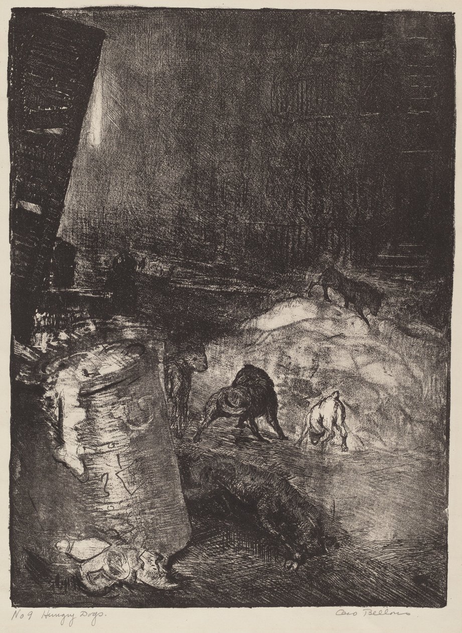 Hungrige Hunde, zweiter Stein, 1916 von George Wesley Bellows