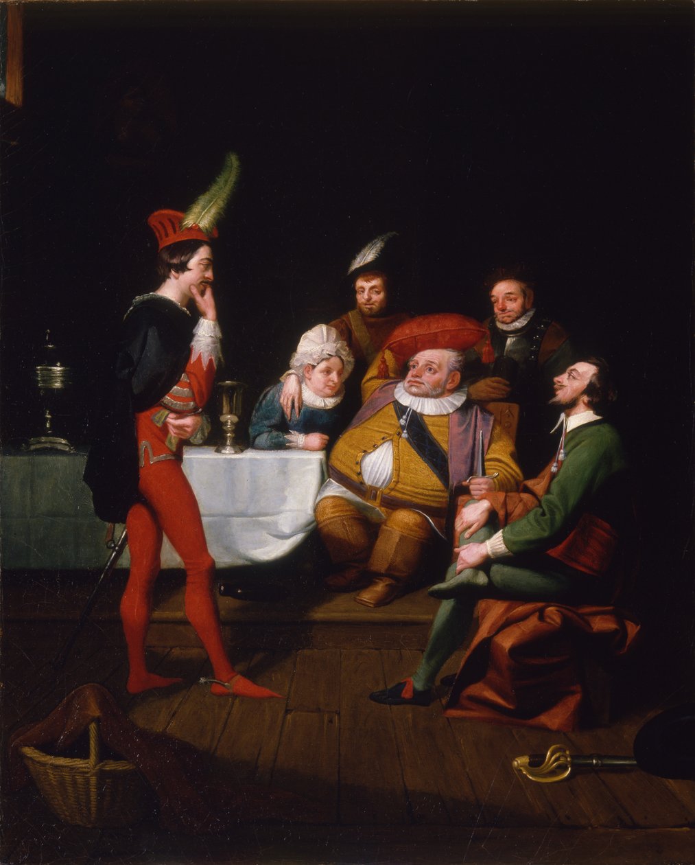 Falstaff spielt Henry IV., ca. 1834 von George Whiting Flagg
