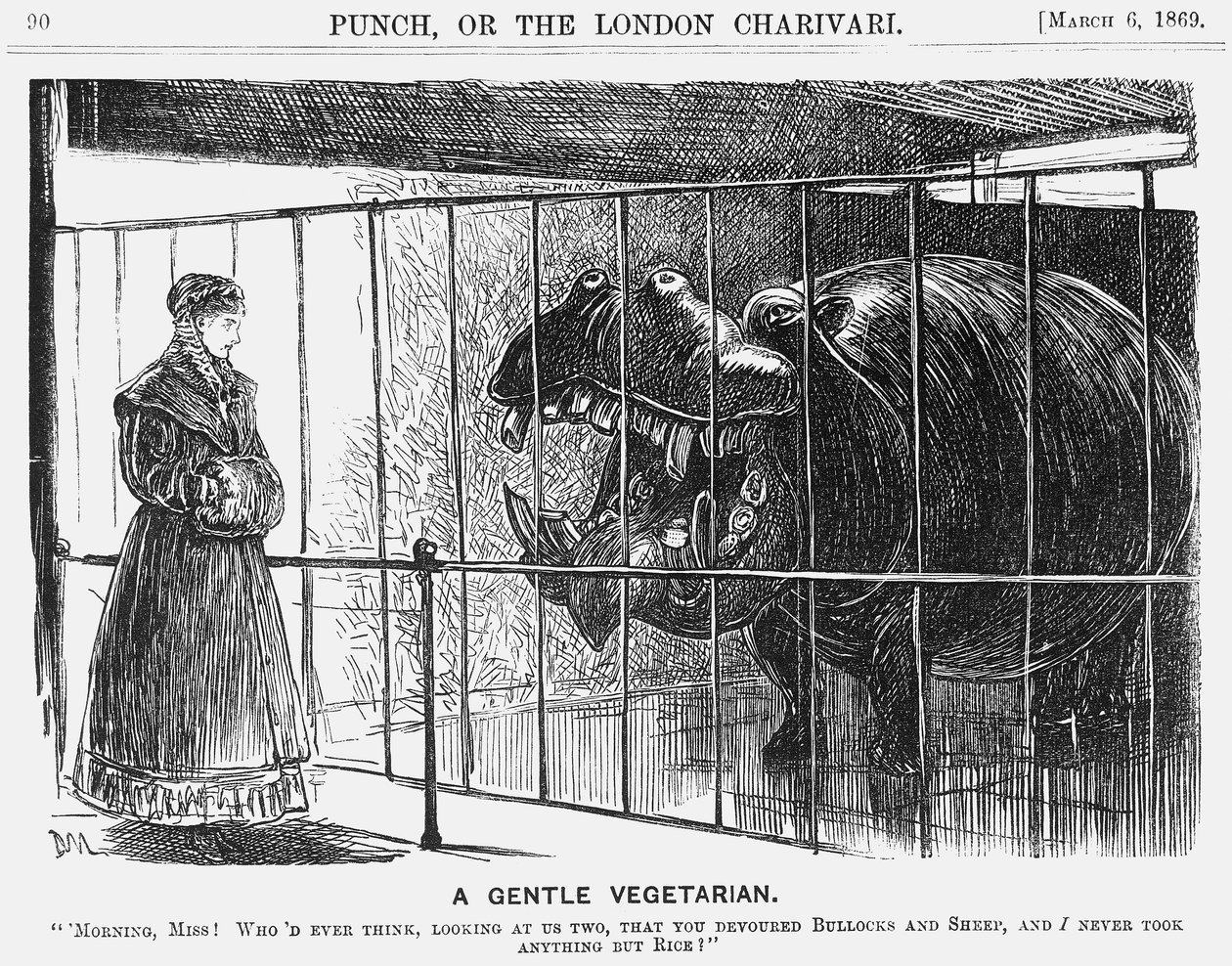 Ein sanfter Vegetarier, 1869 von George du Maurier