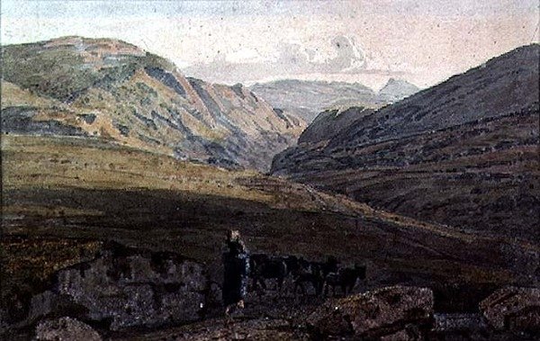 Gebirgige Landschaft - Abend von George the Younger Barret