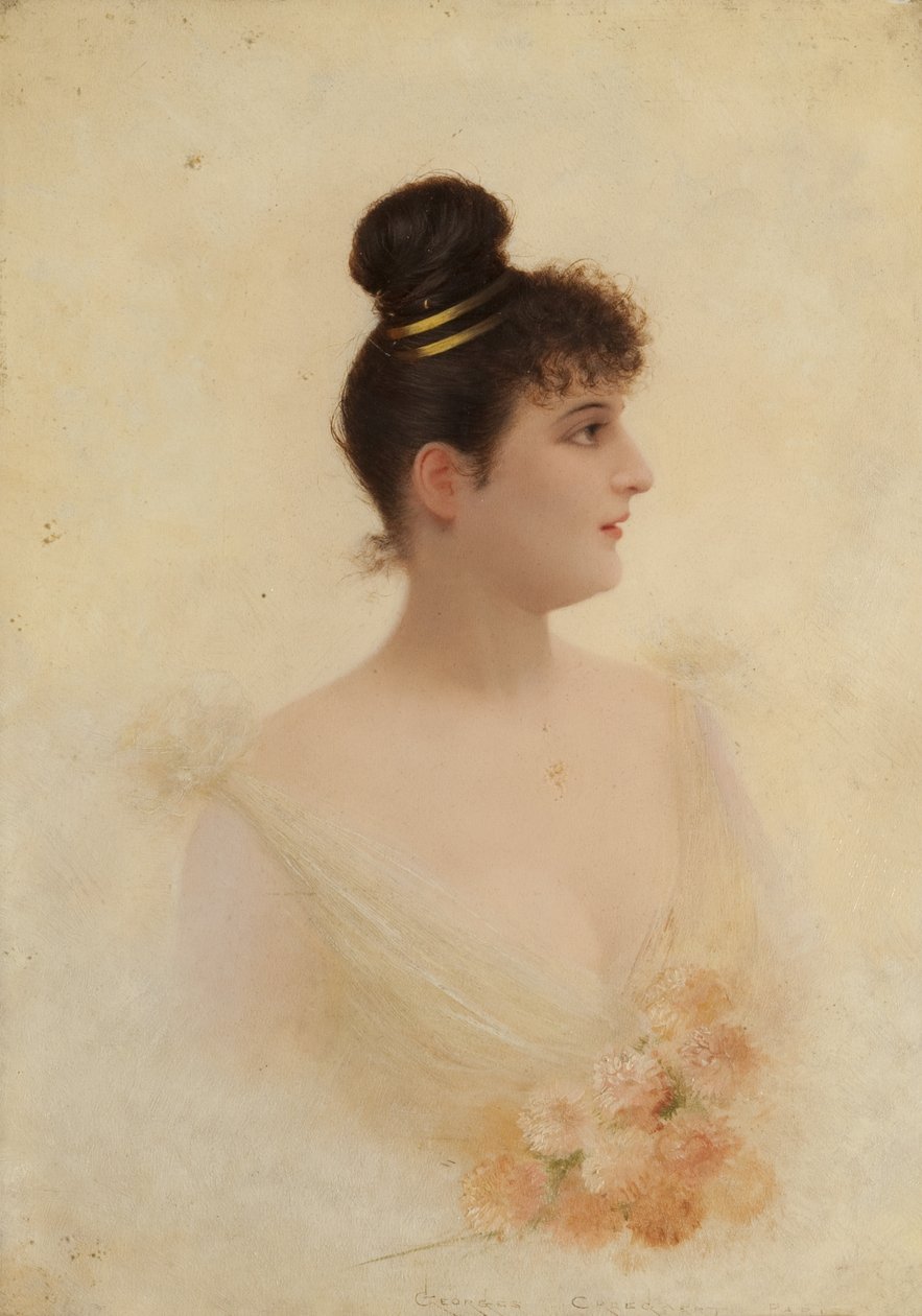 Büste eines Mädchens von Georges Croegaert