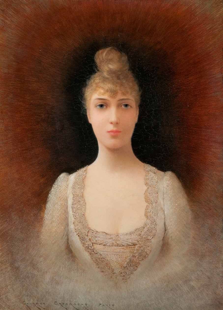 Porträt einer blondhaarigen Frau von Georges Croegaert