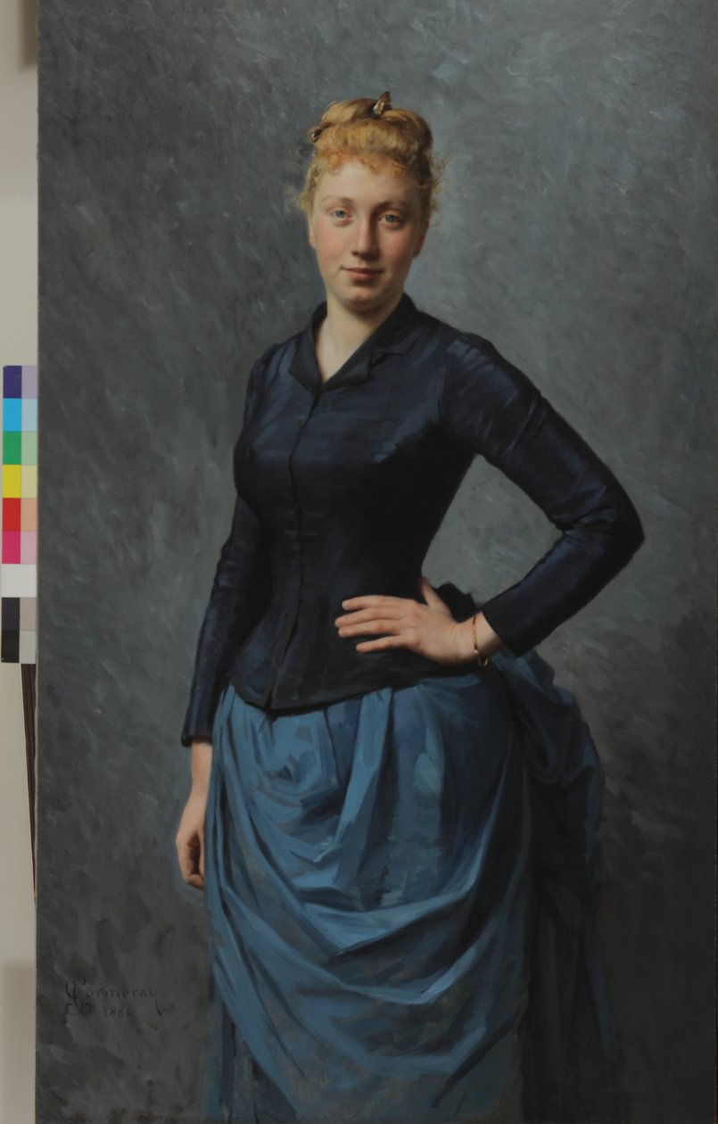 Porträt einer jungen Frau in Blau, 1886 von Georges Jean Louis Cormeray