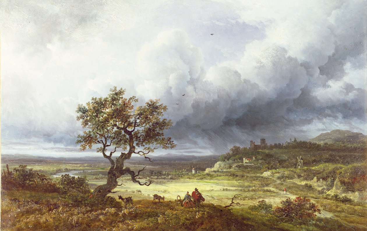 Landschaft unter einem stürmischen Himmel von Georges Michel