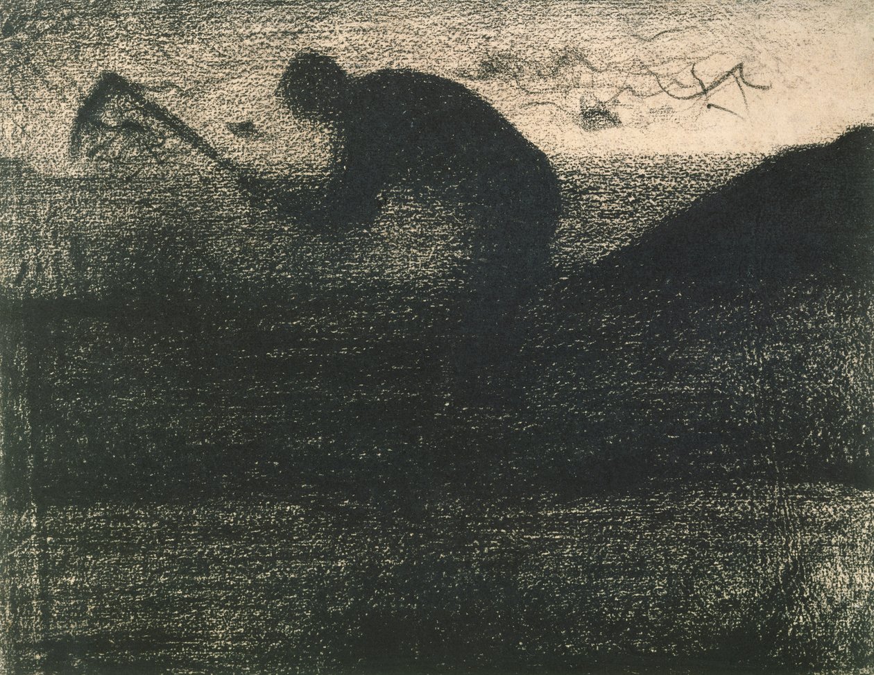 Mann mit Spitzhacke, ca. 1883 von Georges Seurat