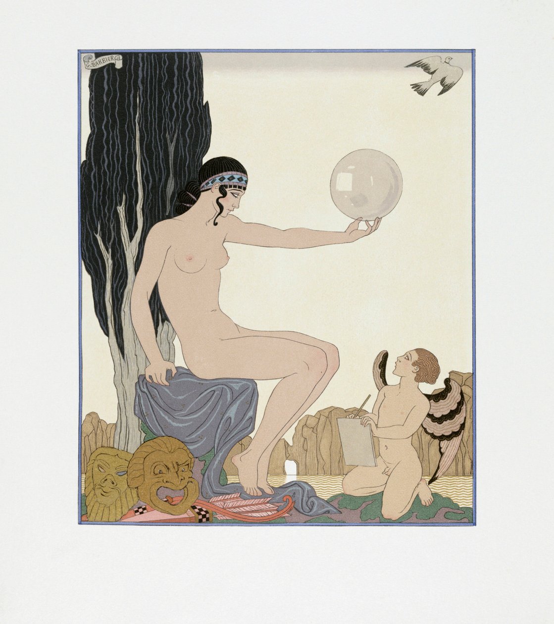 Eine Muse inspiriert einen Künstler von Georges Barbier