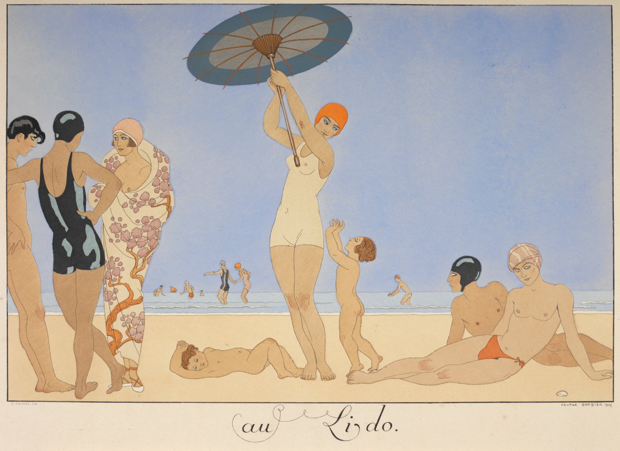 Am Lido. Menschen am Strand von Georges Barbier