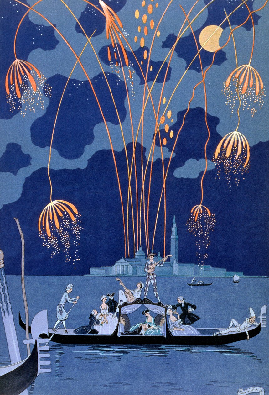 Feuerwerk in Venedig, 1924 von Georges Barbier