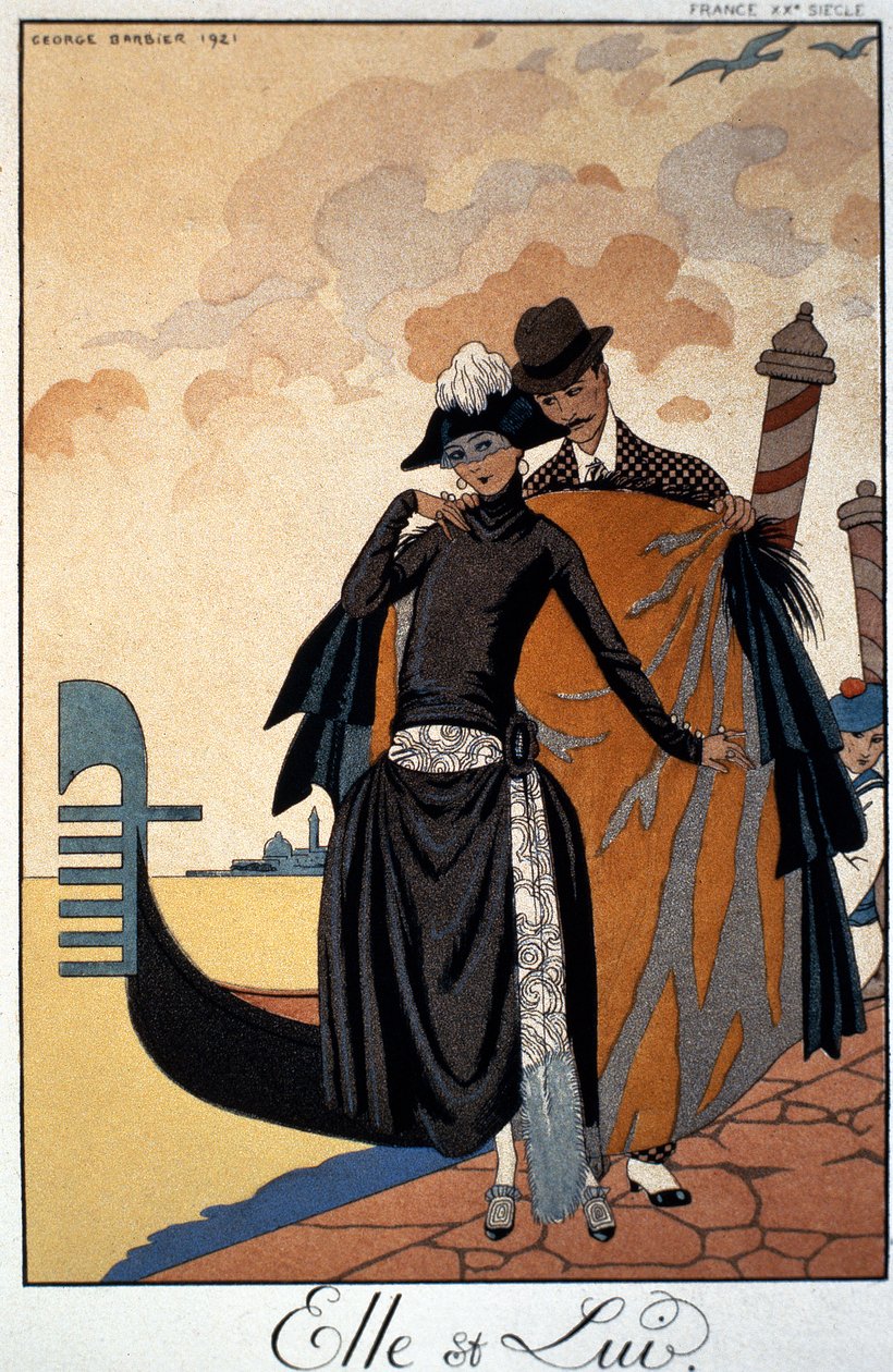 Sie und Er, Modeillustration von Georges Barbier