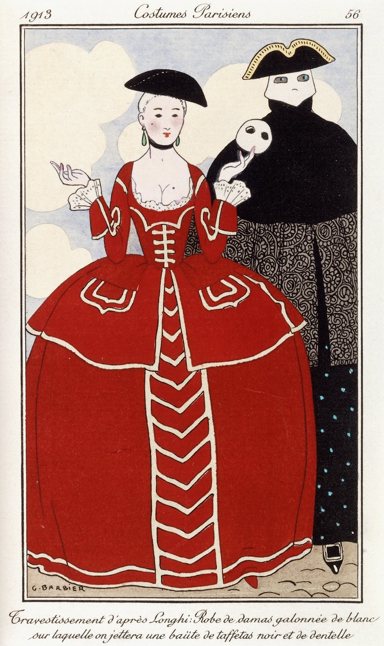 Pariser Kleidung: Kostüm nach Longhi von Georges Barbier