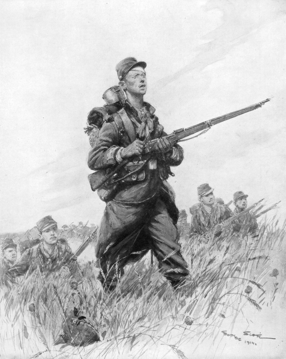 Und jetzt ... Vorwärts!, 1914 von Georges Bertin Scott