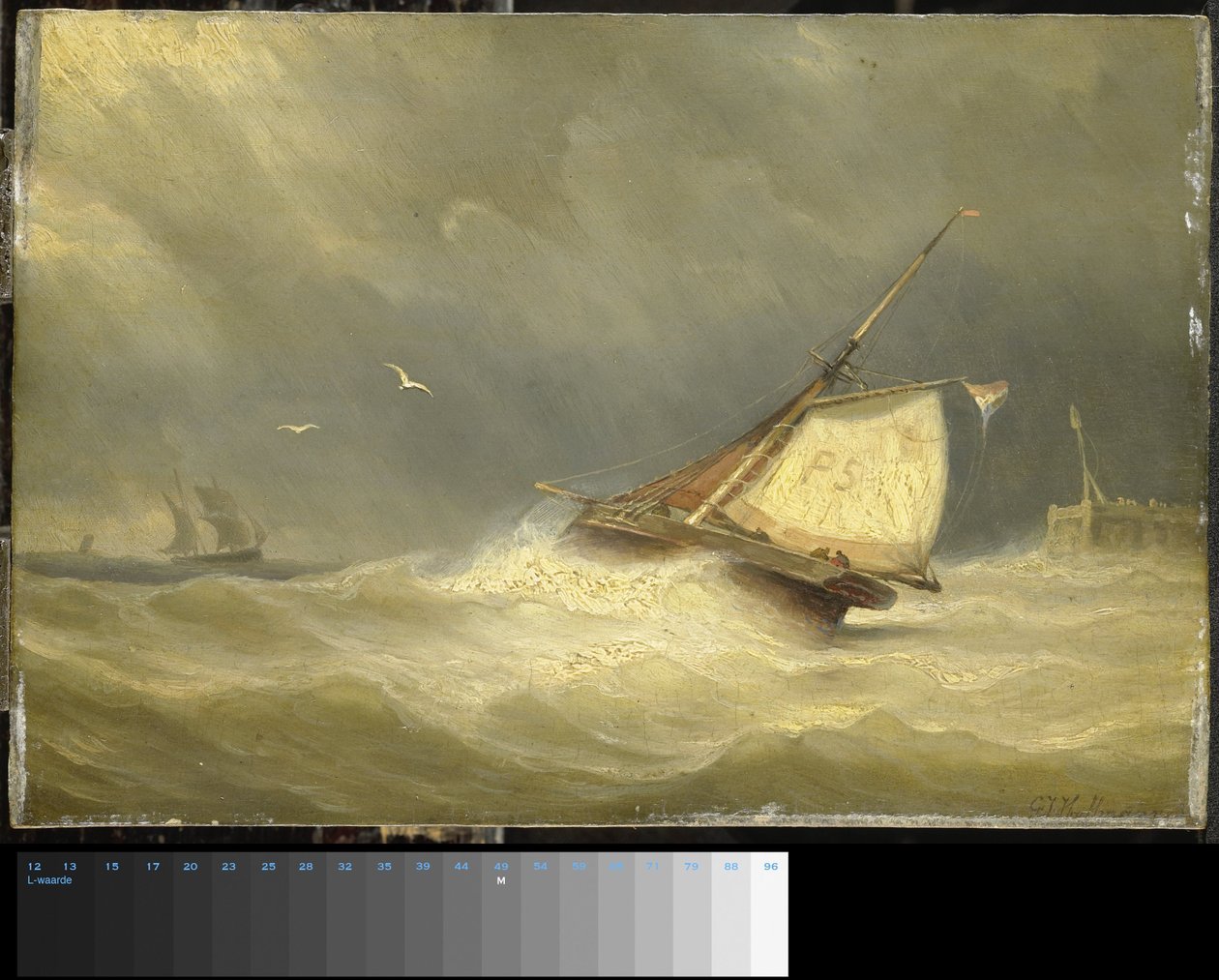 Stürmische See mit Segelschiffen von Georges Johannes Hoffmann