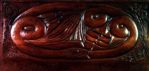 Existenz, hölzerne Bettplatte, ca. 1894 von Georges Lacombe
