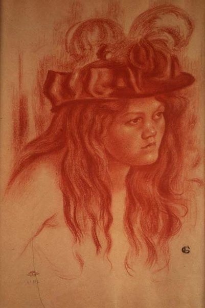 Junges Mädchen mit einem Hut von Georges Lemmen
