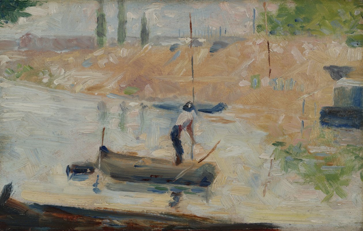 Mann in einem Boot, ca. 1884 von Georges Pierre Seurat