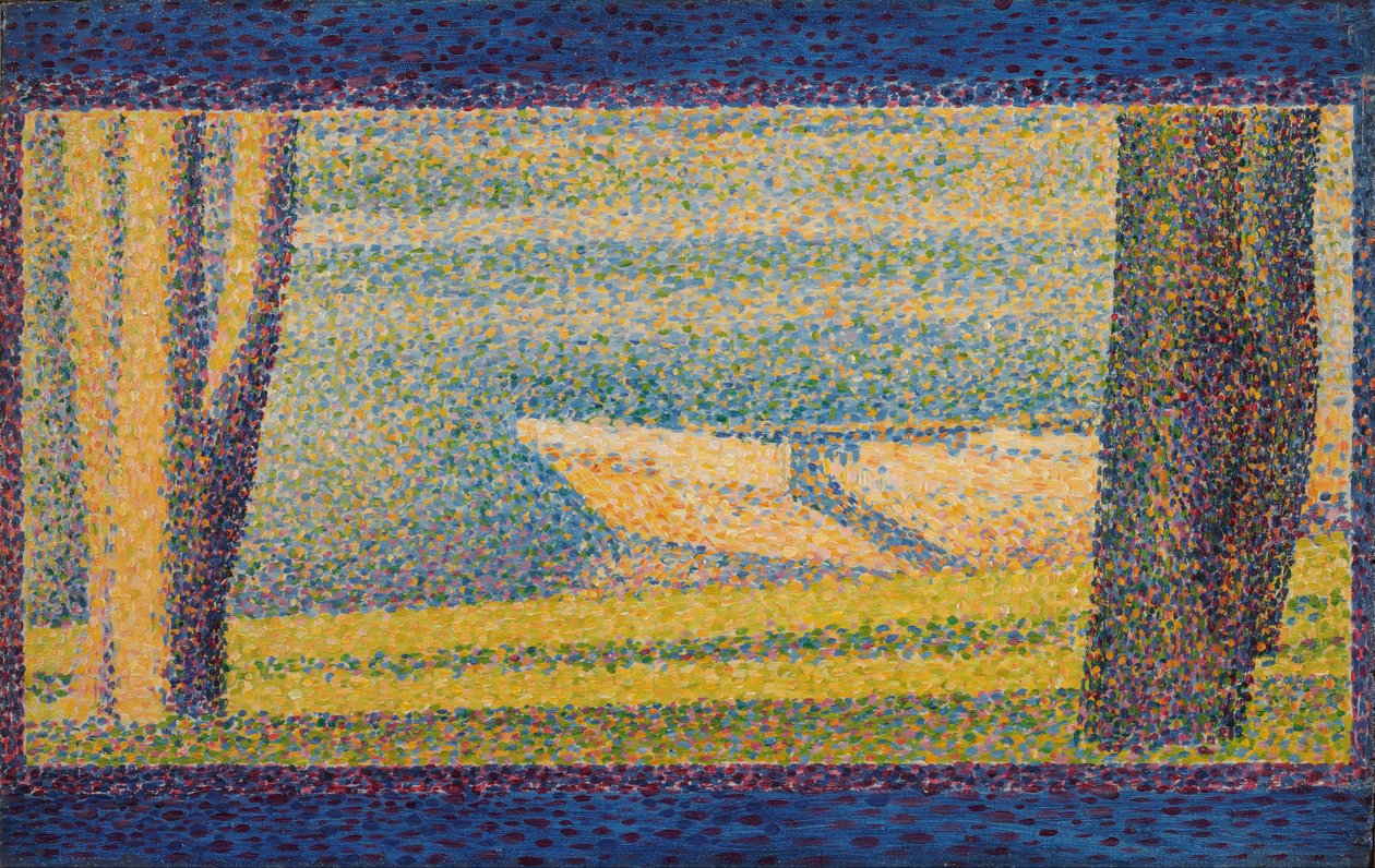 Verankerte Boote und Bäume von Georges Seurat