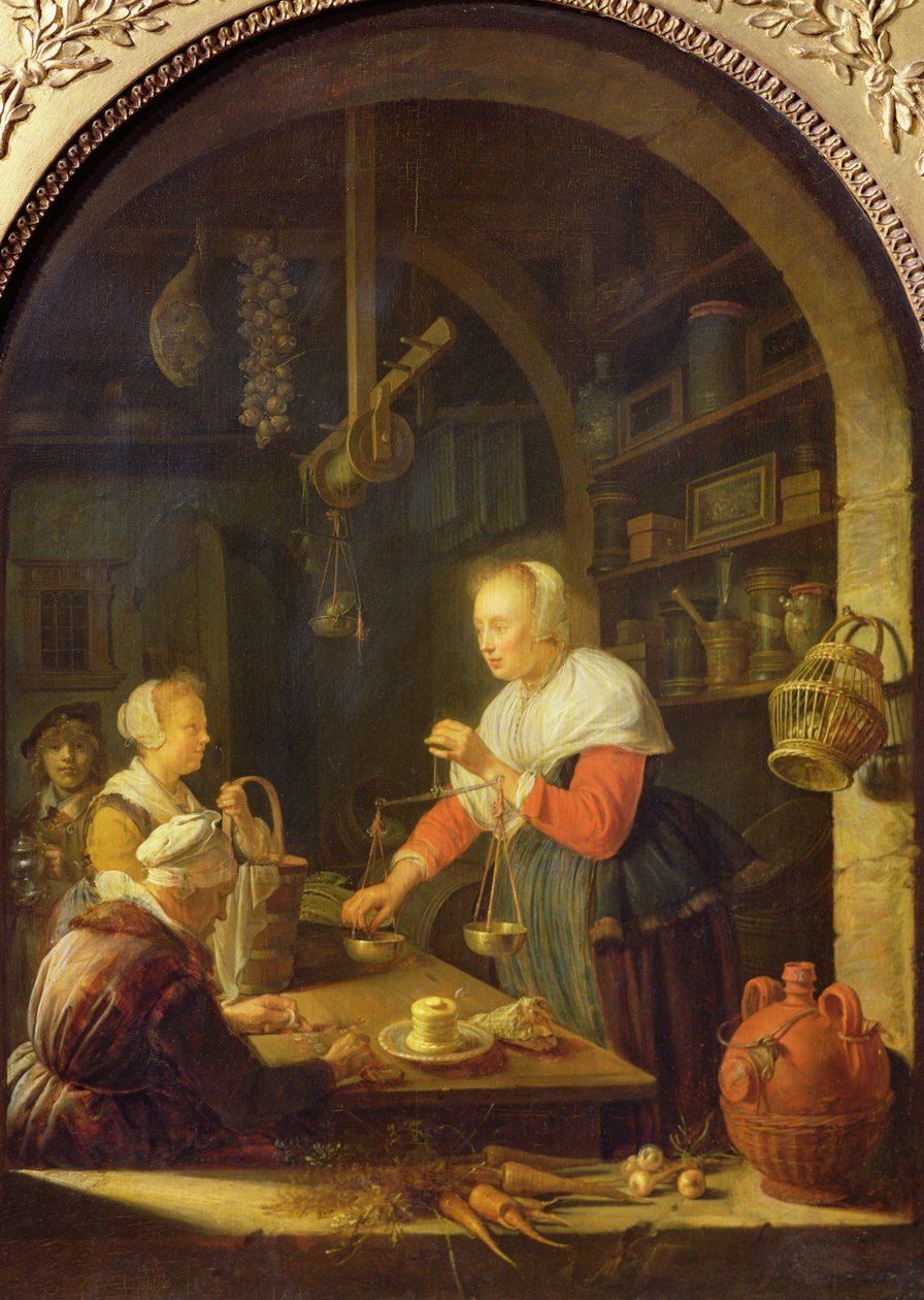 Der Dorfladen, 1647 von Gerrit Dou