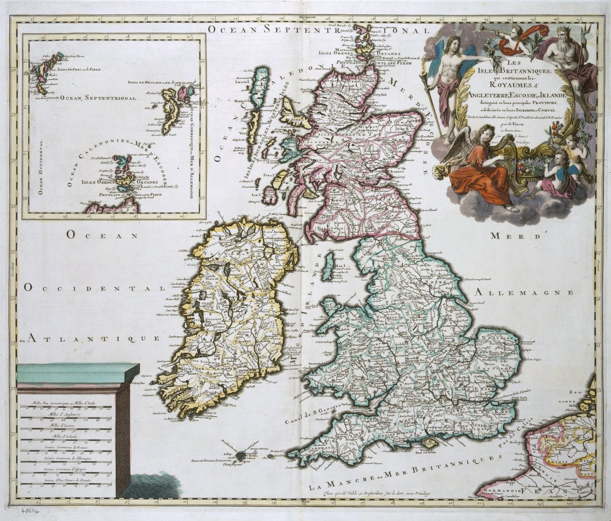 Karte von Großbritannien und Irland von Gerard Valck