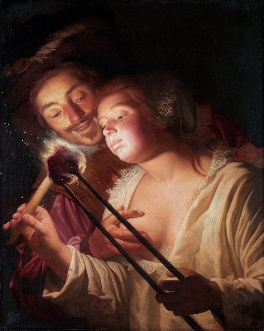 Der Soldat und das Mädchen von Gerrit van Honthorst