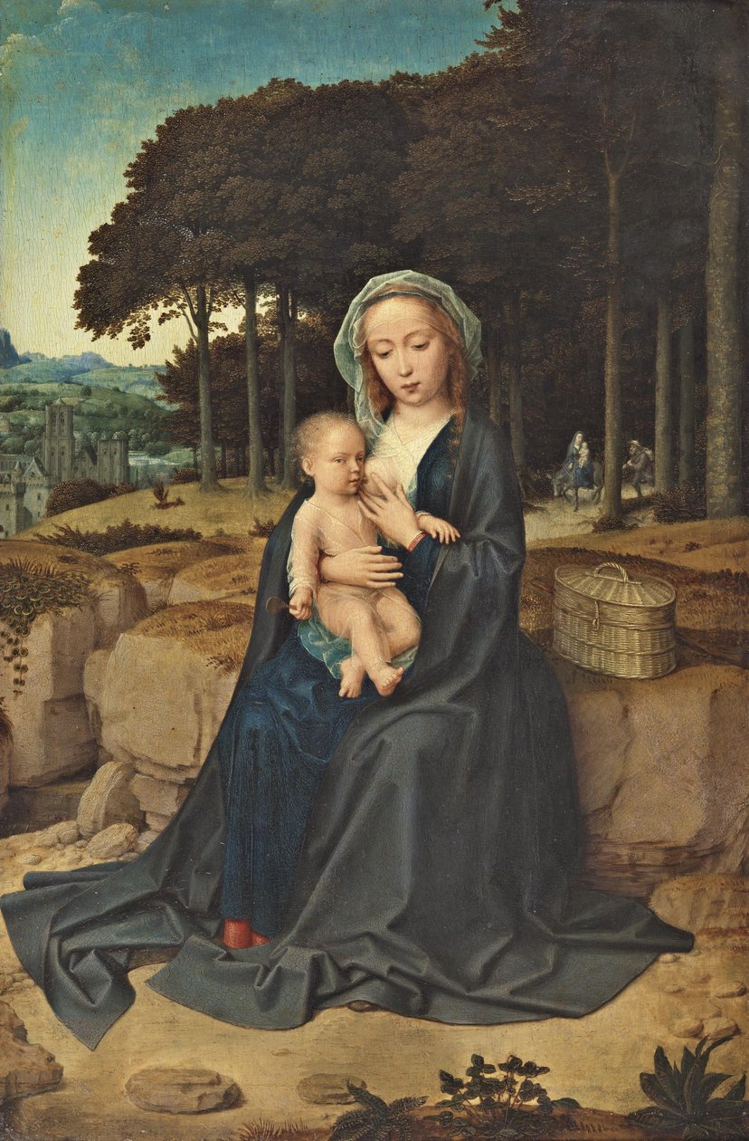 Ruhe auf der Flucht nach Ägypten von Gerard David