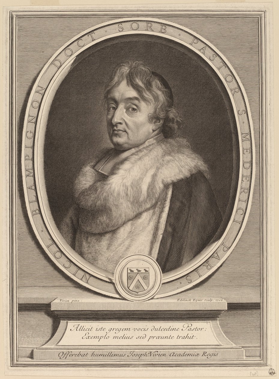 Nicolas de Blampignon von Gerard Edelinck after Joseph Vivien
