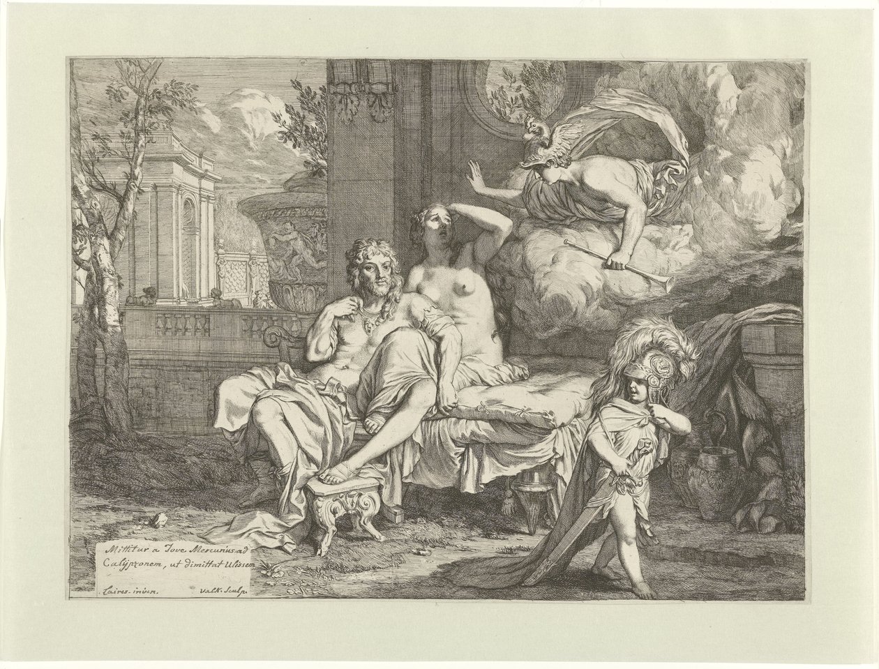Hermes befiehlt Kalypso, Odysseus freizulassen von Gerard Valck