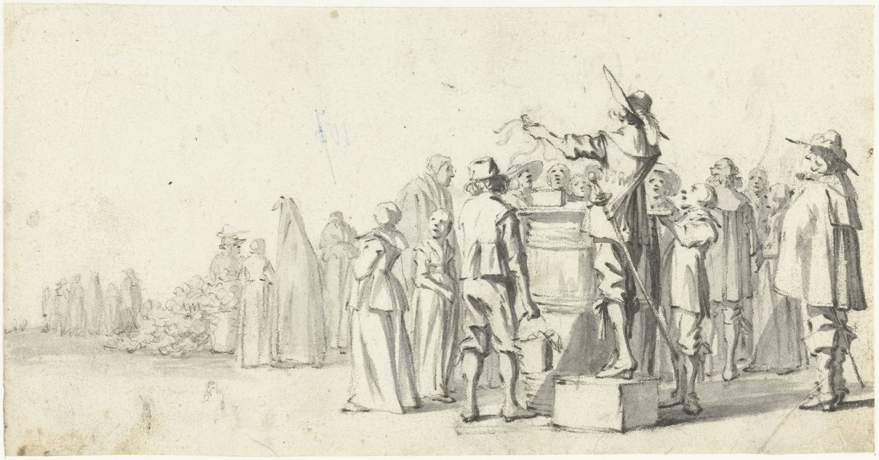 Ausrufer auf einem Marktplatz von Gerard ter Borch (II)