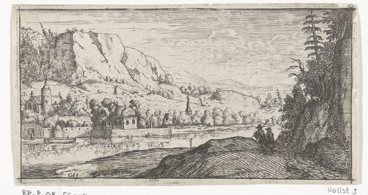 Fluss in einer Berglandschaft von Gerard van Honthorst