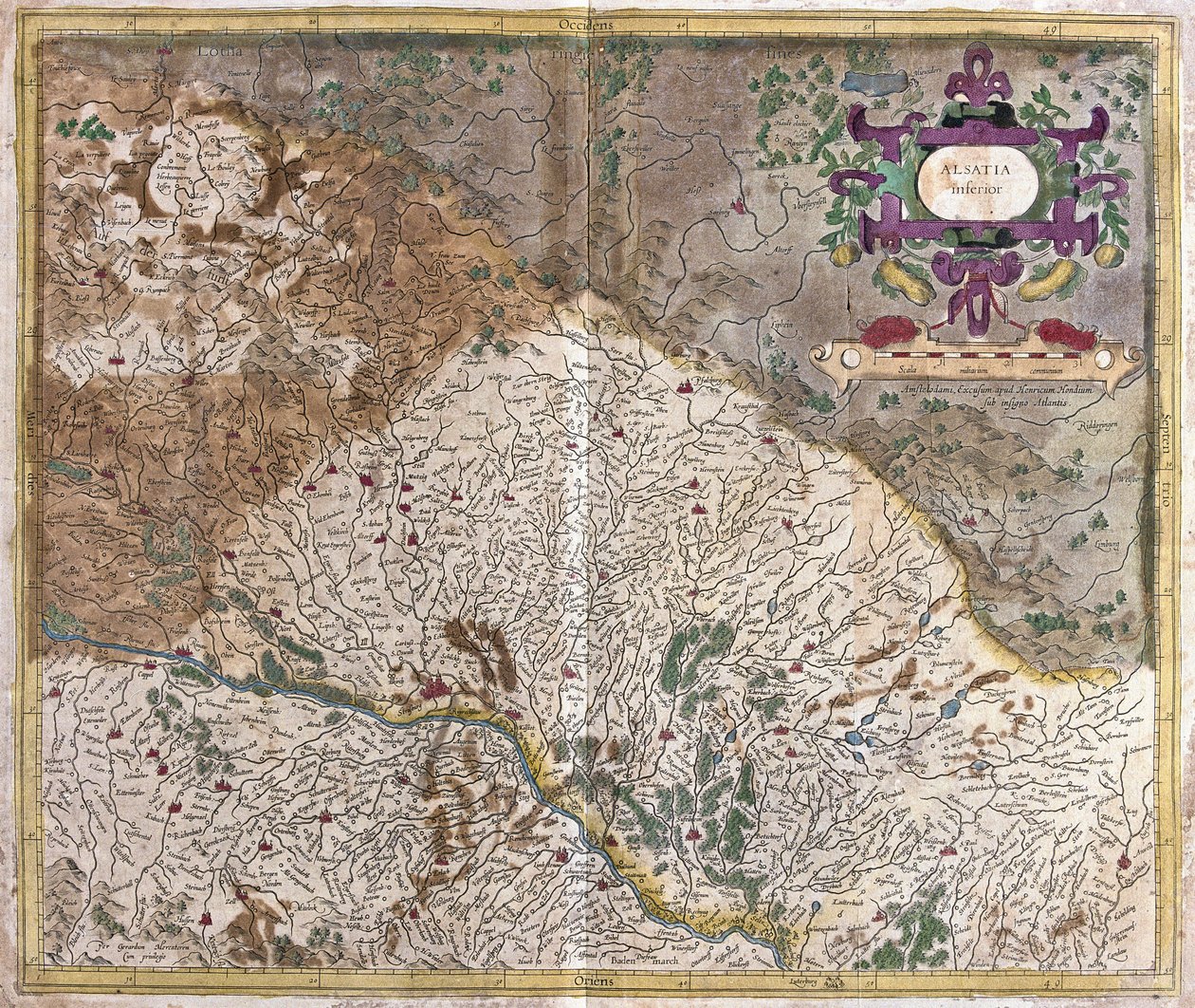 Elsass, Frankreich (Gravur) von Gerardus Mercator