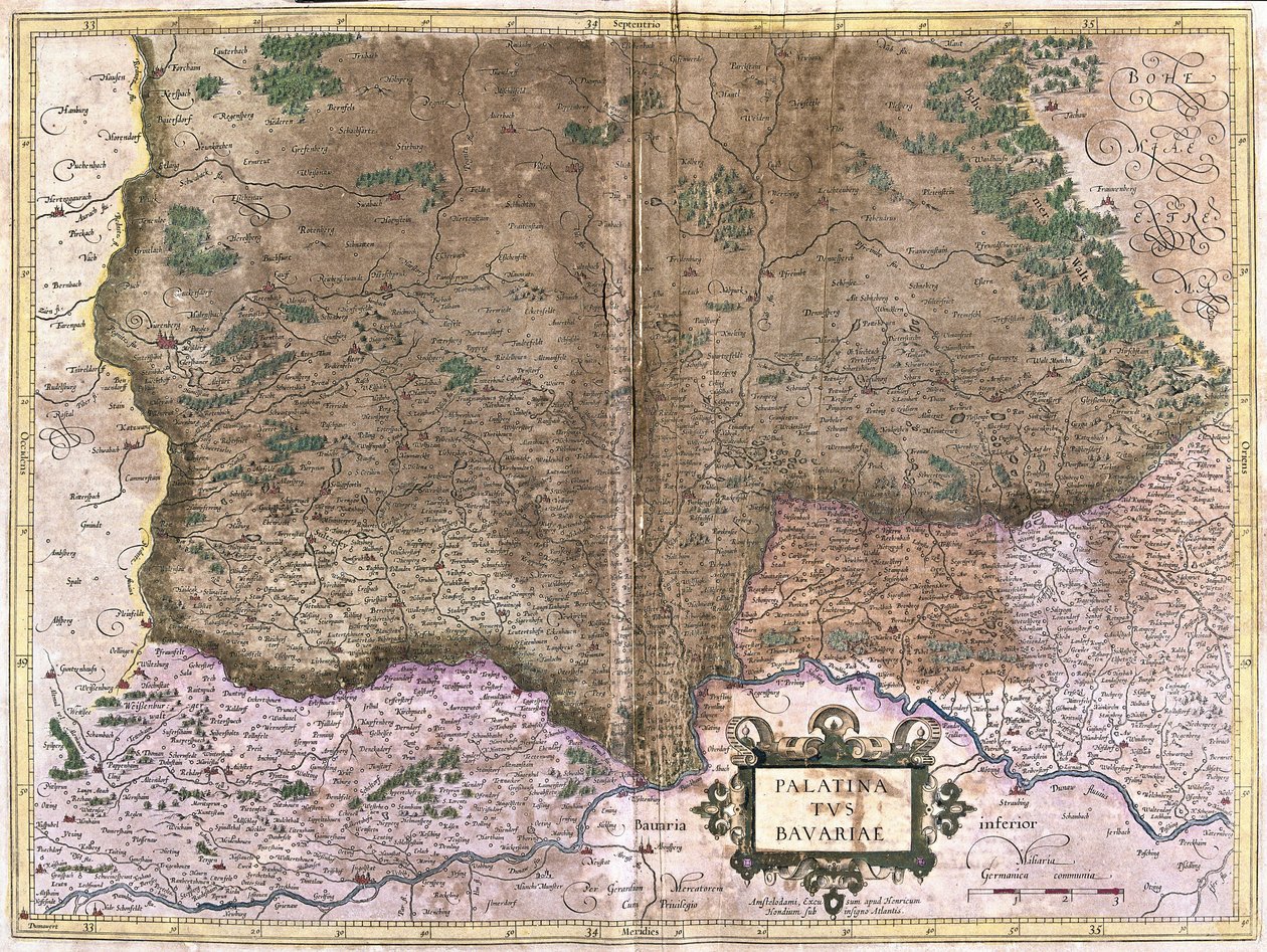 Bayern, Deutschland (Gravur) von Gerardus Mercator