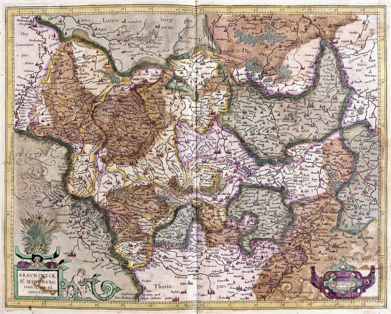 Braunschweig und Magdeburg, Deutschland von Gerardus Mercator