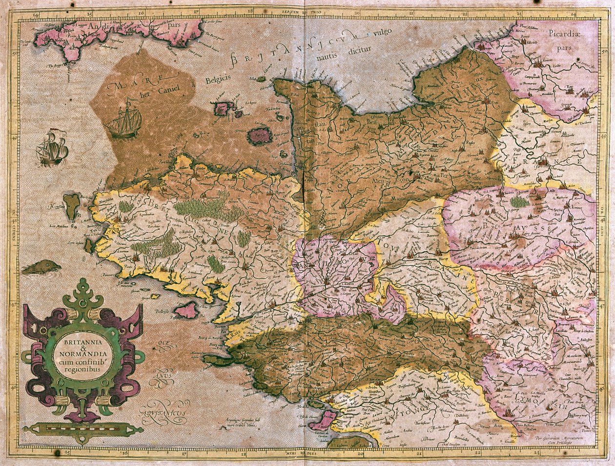 Bretagne und Normandie, Frankreich (Gravur) von Gerardus Mercator