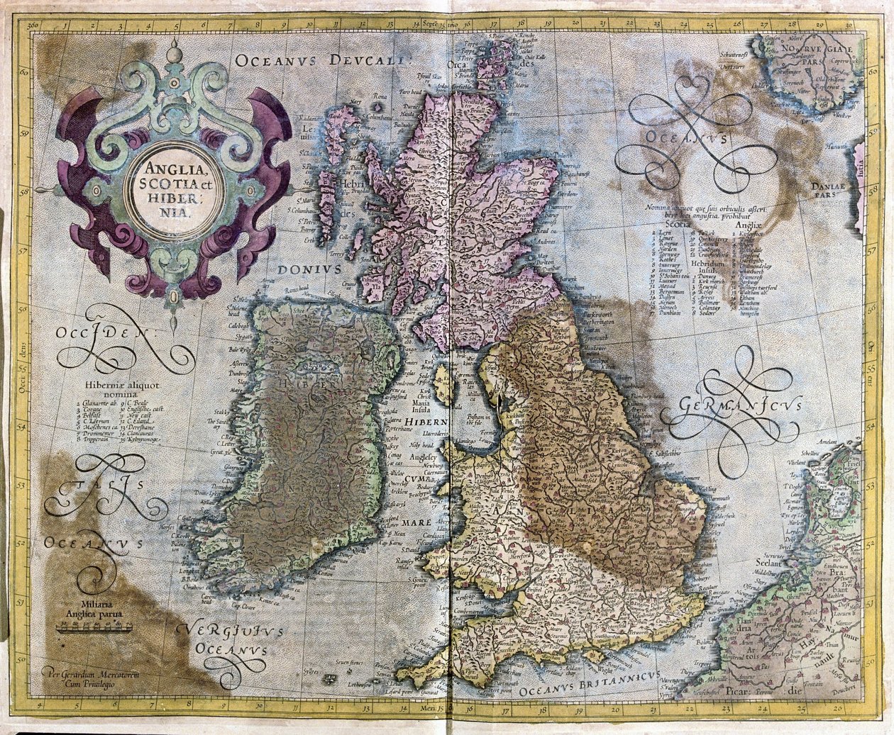 England, Schottland und Irland von Gerardus Mercator