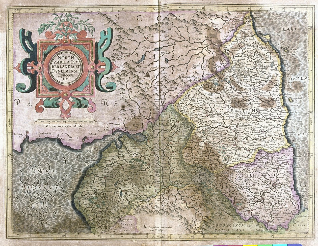 England und Schottland von Gerardus Mercator