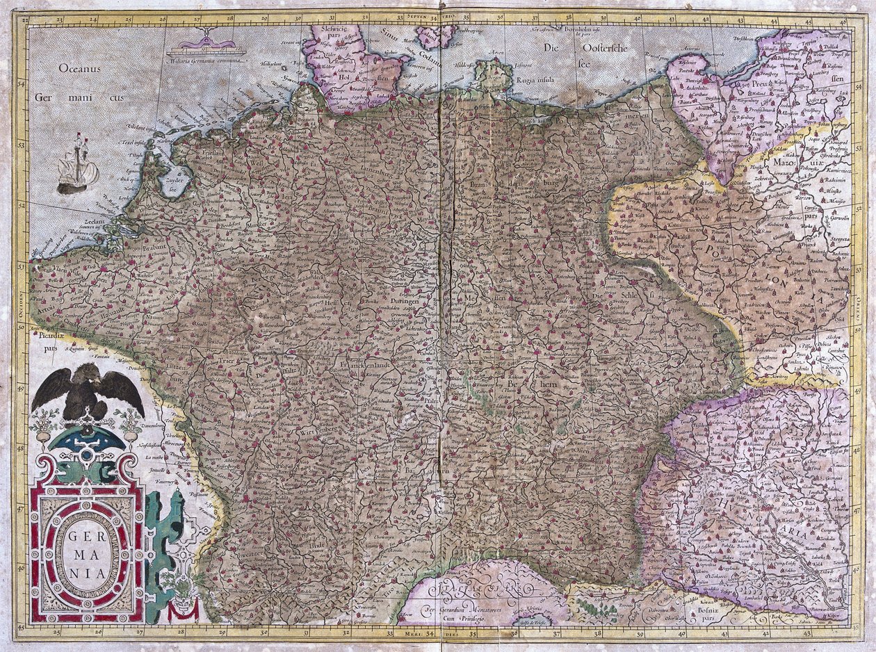 Deutschland (Gravur) von Gerardus Mercator