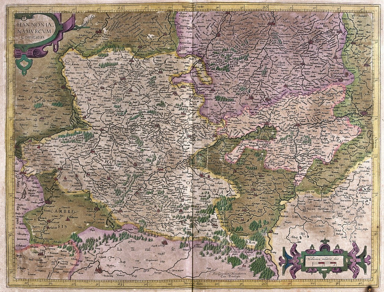 Hennegau, Namur, Belgien (Gravur) von Gerardus Mercator
