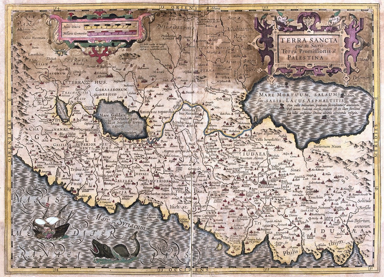 Heiliges Land und Palästina (Gravur) von Gerardus Mercator