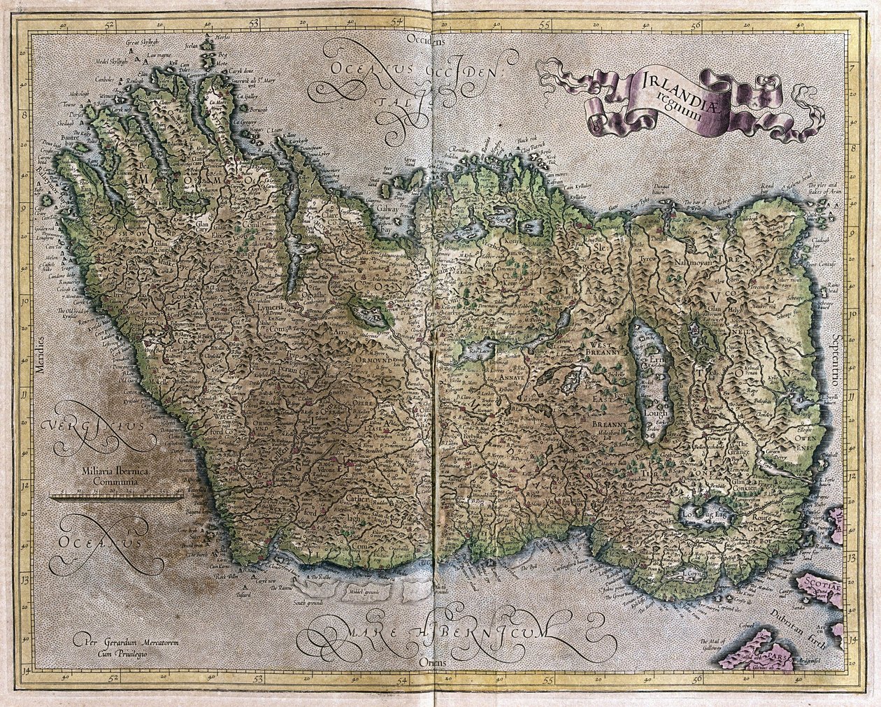 Irland von Gerardus Mercator
