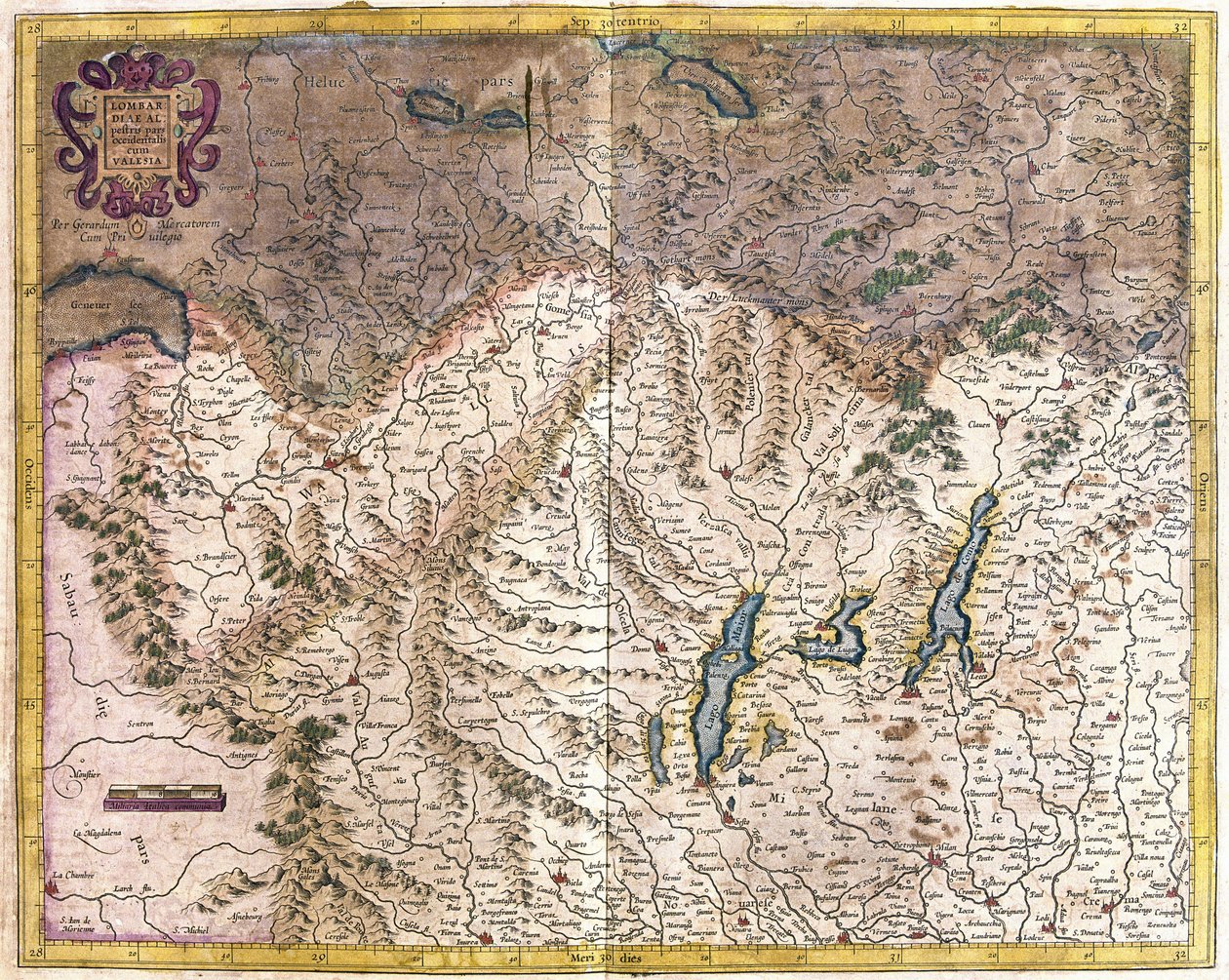 Norditalien (Stich) von Gerardus Mercator