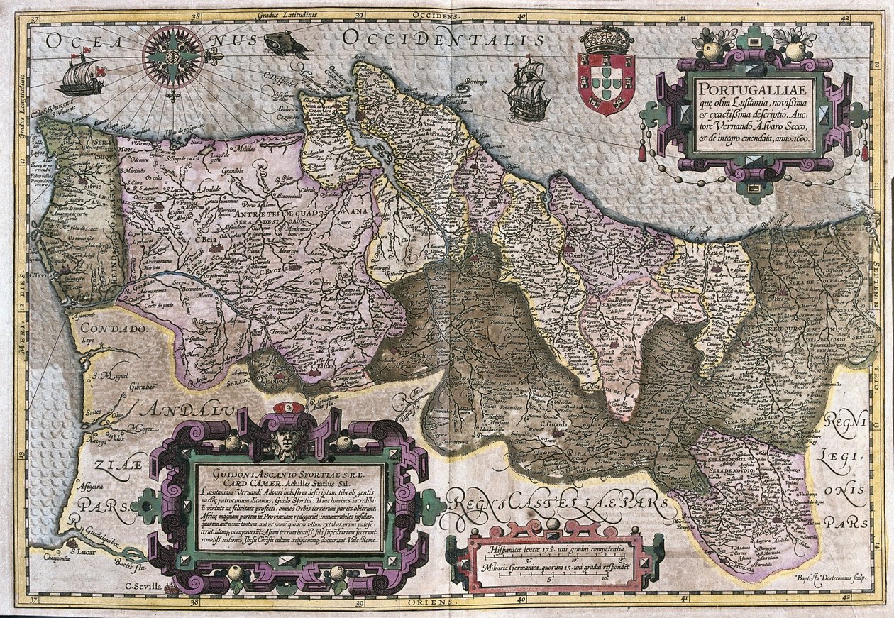Portugal (Gravur) von Gerardus Mercator